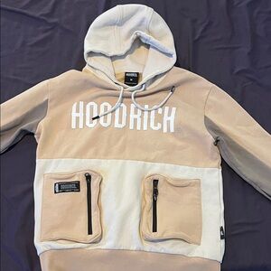 Hoodrich Men's Tan and Cream Hoodie Sweater